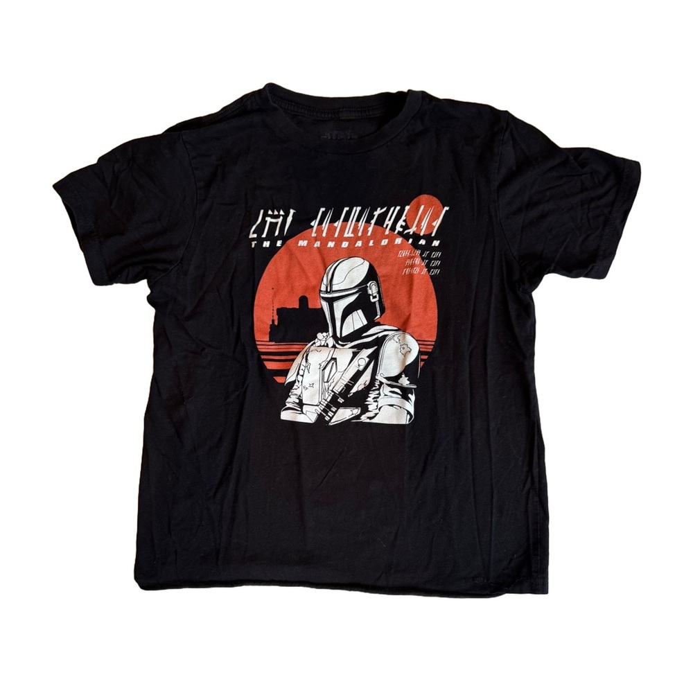 Star Wars Black Short Sleeve Tee with Mandalorian Graphic